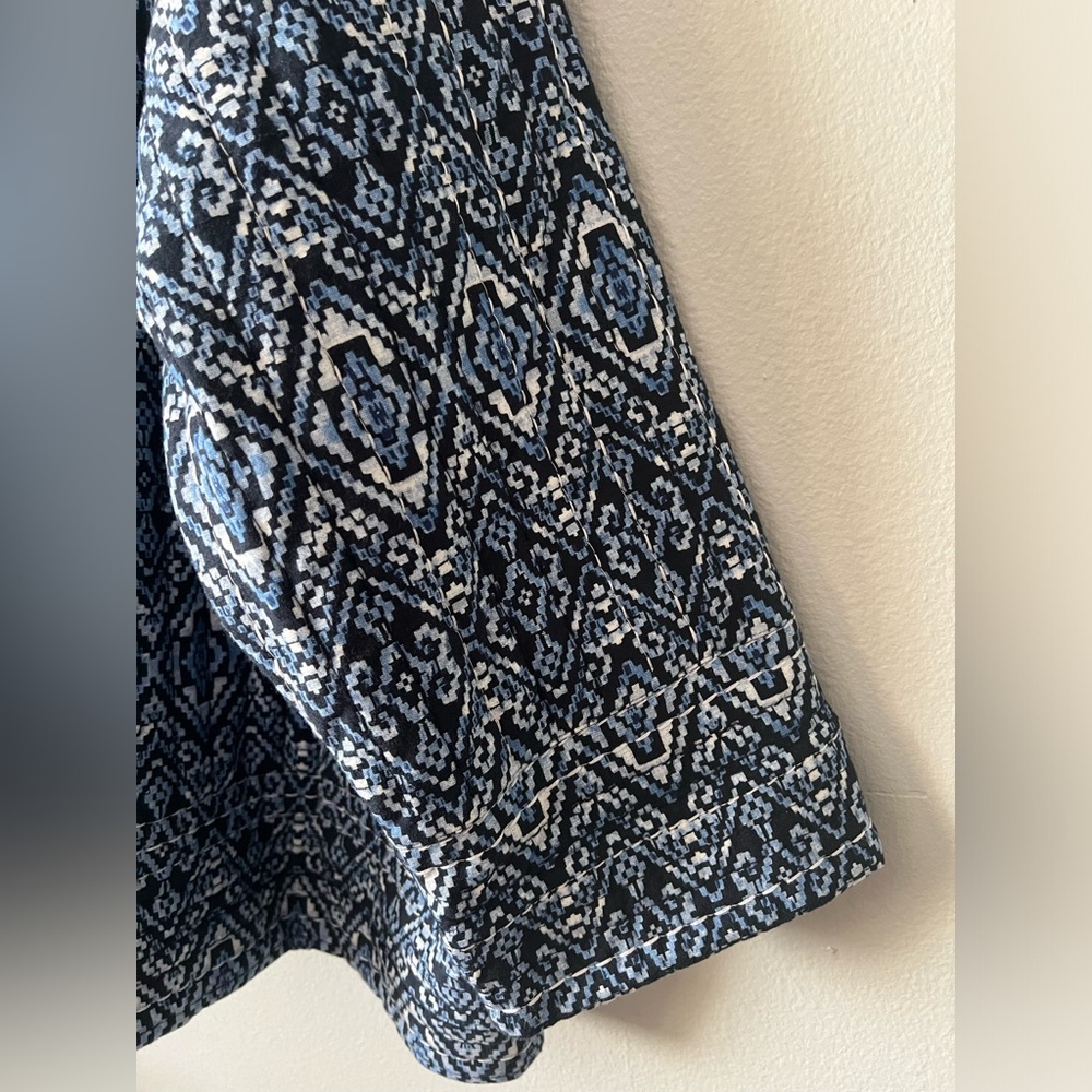 ✨SOLD✨ J Jill Pure Jill Quilted Square-Sleeve Blue Geometric Jacket Size 3X - Picture 5 of 13